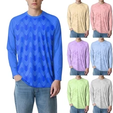 Men's Fashion Printed Raglan Long Sleeve Sports Top