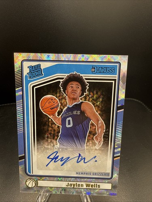 #ad Jaylen Wells Rated Rookie Auto #23 75 2024 25 Donruss Basketball RC Grizzlies 🔥 $149.99