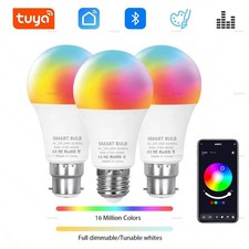 Smart LED Bulb E27 B22 APP Control Dimmable Light Bluetooth RGB Lamp 220V 15W