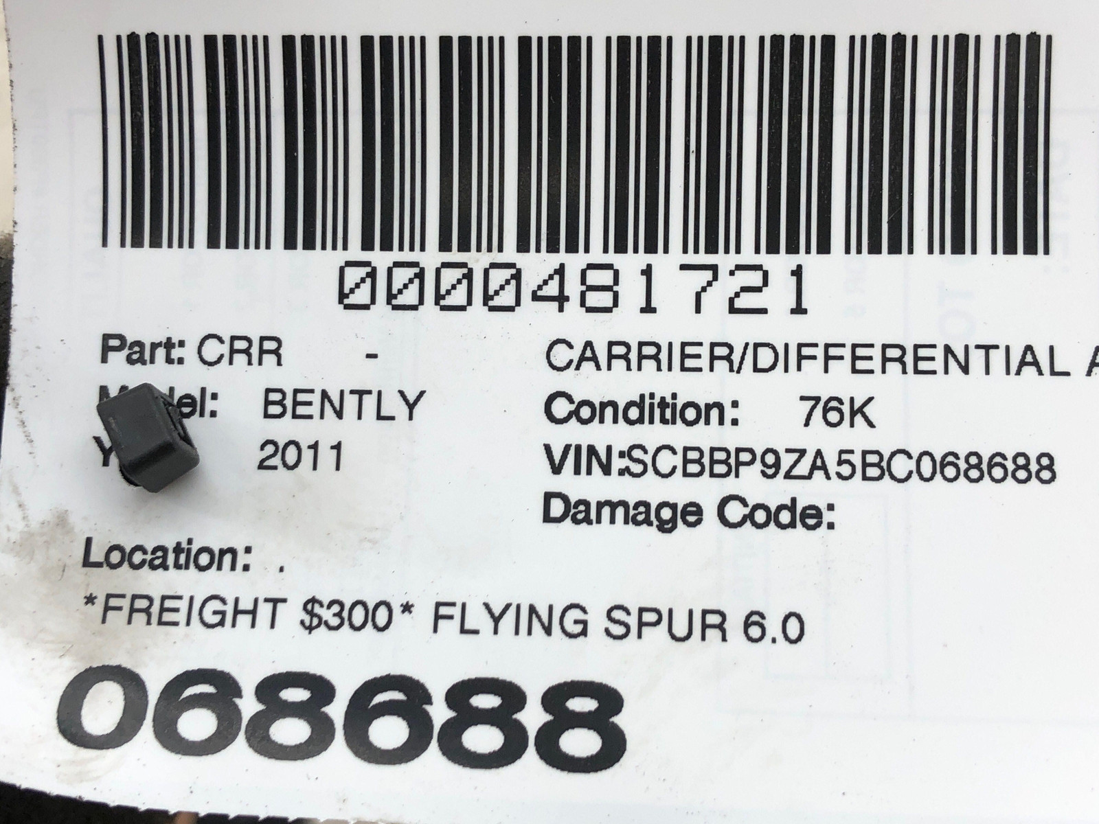 Bentley Continental 2006-2019 Rear Axle P/N 08Y500043E