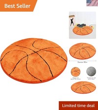 Non-Slip Basketball Area Rug - Cozy 80cm Handmade Rug for Playrooms Bedrooms