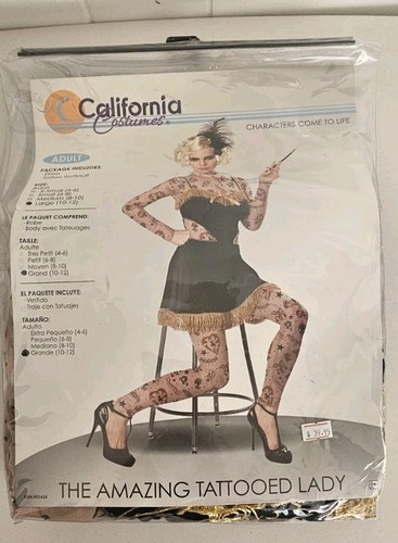 California Costumes The Amazing Tattooed Lady Womens Costume Large 10-14 B0914 - Picture 2 of 5