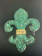 Bridget Shuster Fleur De Lis Saints Belt Buckle Mardi Gras 4  X3  