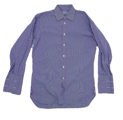 TURNBULL & ASSER All Cotton French Cuff Classic Fit Plaid Men s Shirt M.in.UK EC