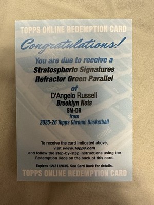2025-26 Topps Chrome - D Angelo Russell Stratospheric Signatures Auto Green /75
