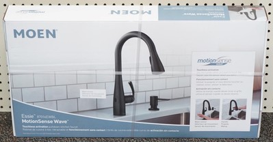NEW-Moen Essie 87014EWBL Motion Sense Wave Pulldown Smart Kitchen Faucet - Black