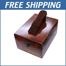 Sophisticated Wooden Shoe Polishing Box with Foot Rest - Ideal for Shoe Lovers
