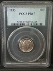 1953 Proof Roosevelt SILVER Dime PCGS PF67