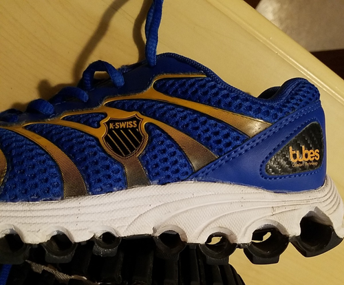 K-SWISS MEN'S SIZE 6 TUBES COMFORT 200 (07112-408) BLUE AND GOLD PRE-OWNED VGC - Picture 5 of 7