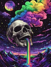 5D Diamond Art Kits for Adults Skeleton by Number Kits, Diamond Painting Art Rai