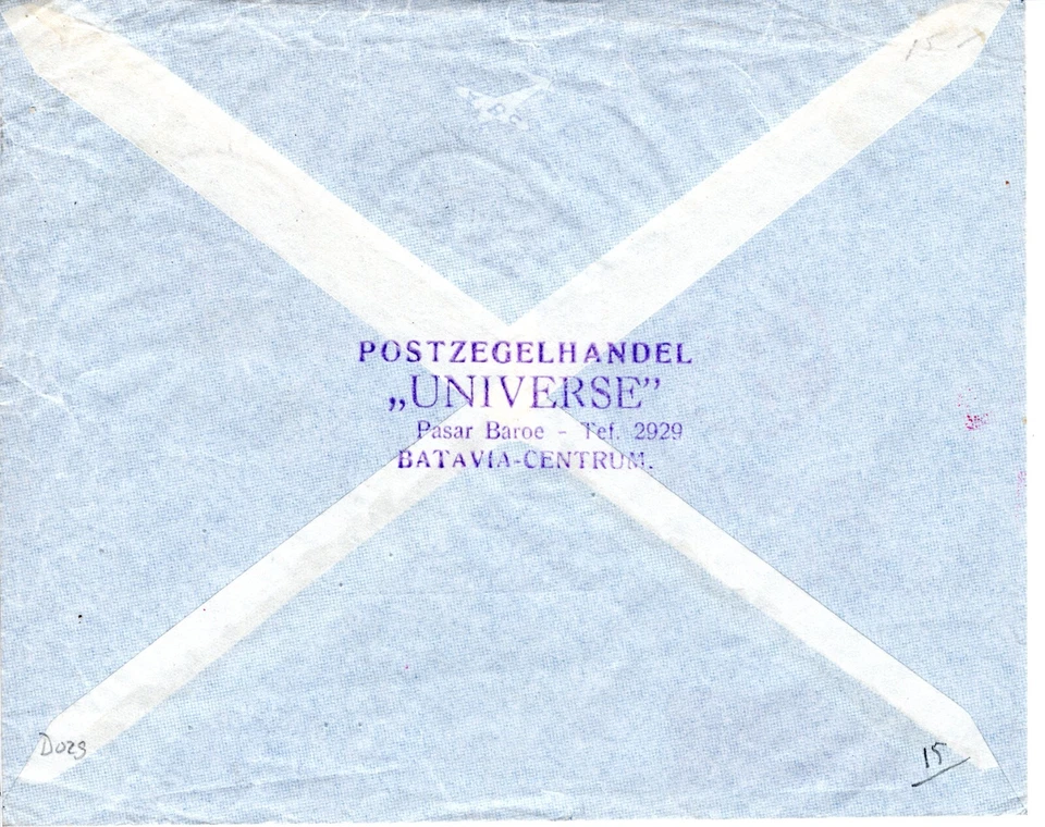 DUTCH EAST INDIES WW2 Cover 1940 Air Mail Batavia Censor *DEV/1* USA NYC DL82 - Image 3 of 4