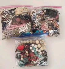 4+ Lb Jewelry Vintage Modern Lot Craft Junk Some Wearable Resell Mix In Bag