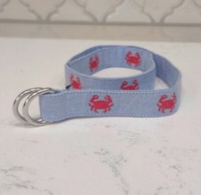 Mud pie blue embroidered crab belt 2-5yr