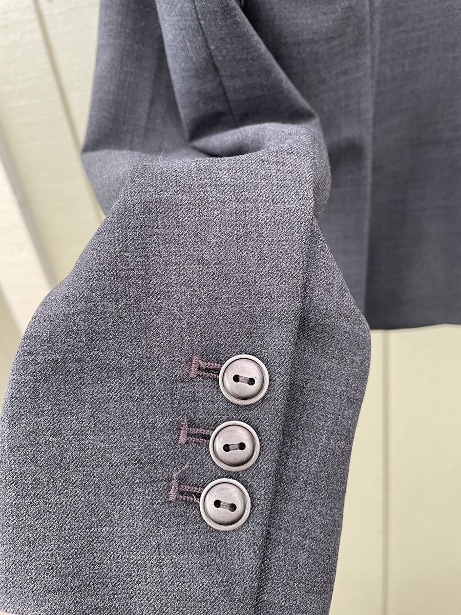 Veste De Costume Femme Barneys New York - Taille 10 - Gris, 2 Boutons, Laine - Neuf Avec étiquettes