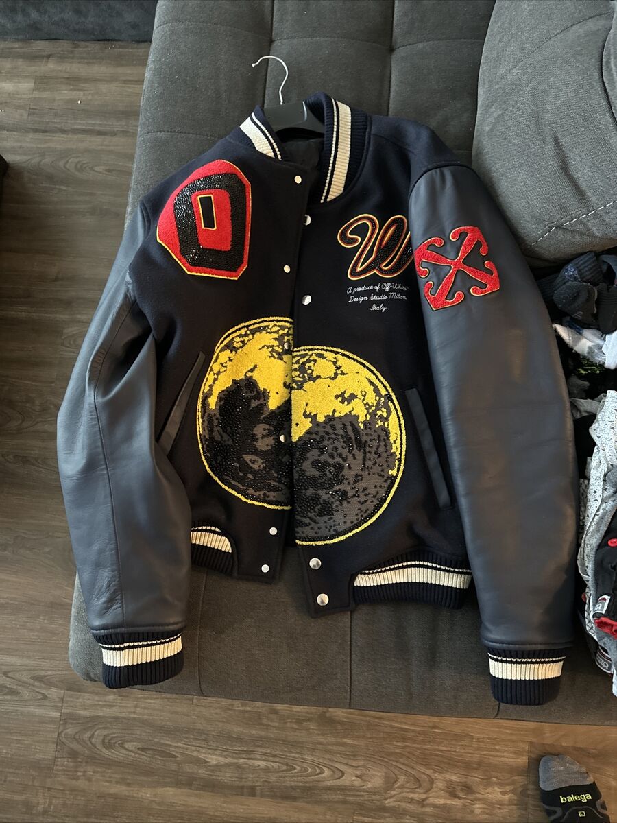 Off-White Moon Phase Bomber Varsity Jacket | eBay Off-White Moon Phase Bomber Varsity Jacket | eBay