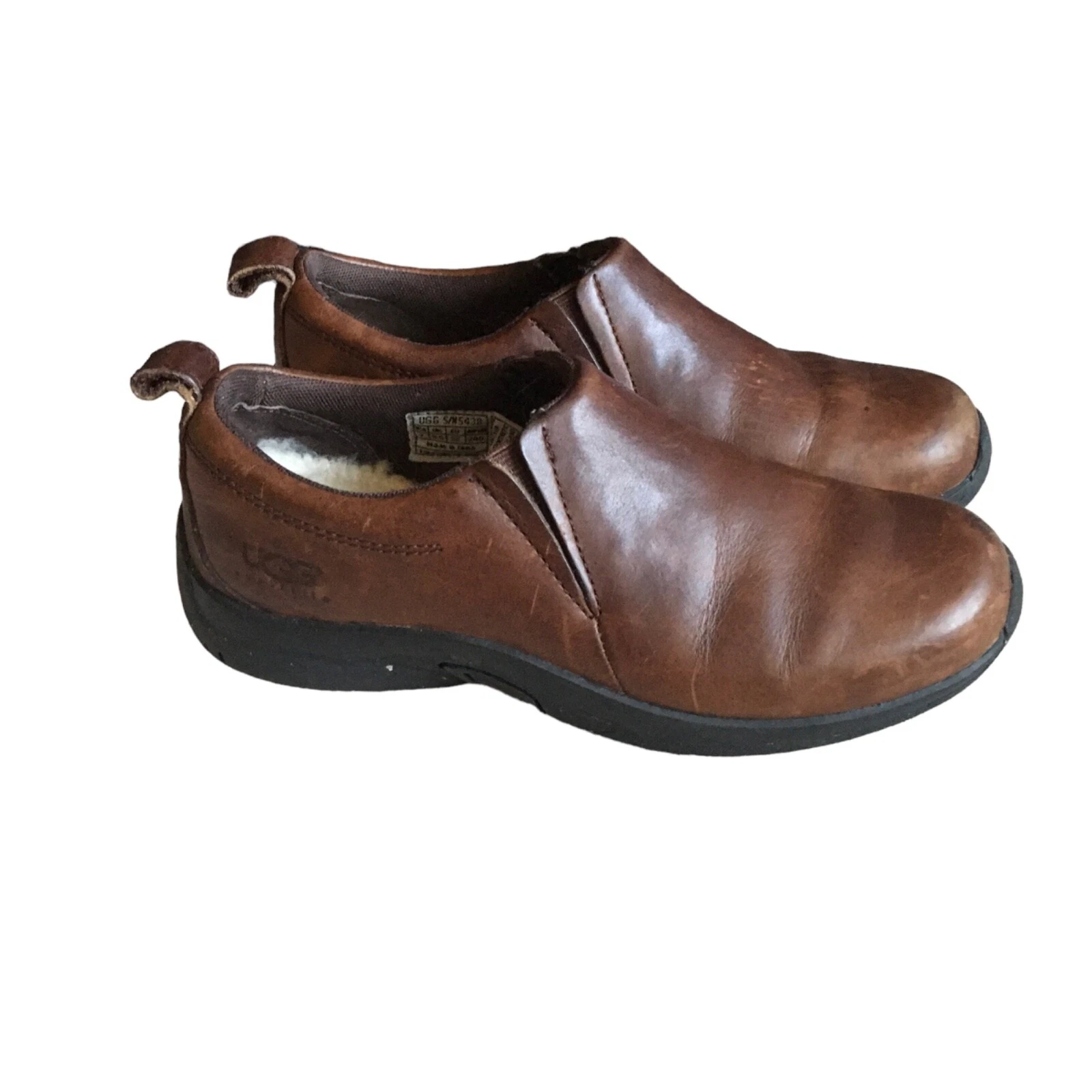 Scarpa donna UGG pelle di pecora marrone foderata in pelliccia taglia 7