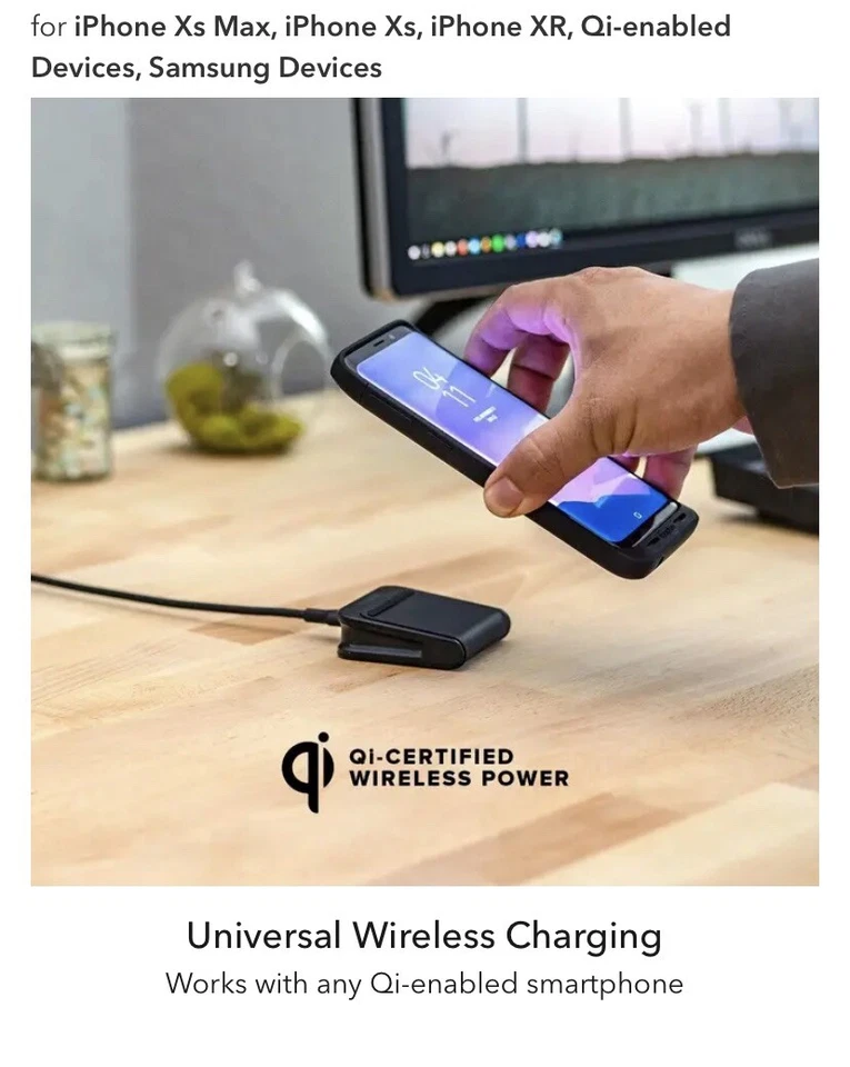 Mophie Charge Stream Pad Mini Qi Wireless Charger Dock IPHONE & ANDROID MSRP $25 - Image 2 of 4