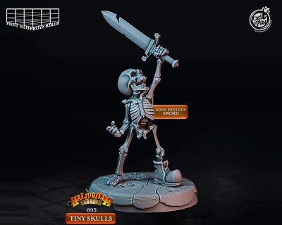 Junges Schwertkämpfer Skelett Miniatur Skelett Junge Figur für RPG's wie D&D 5e