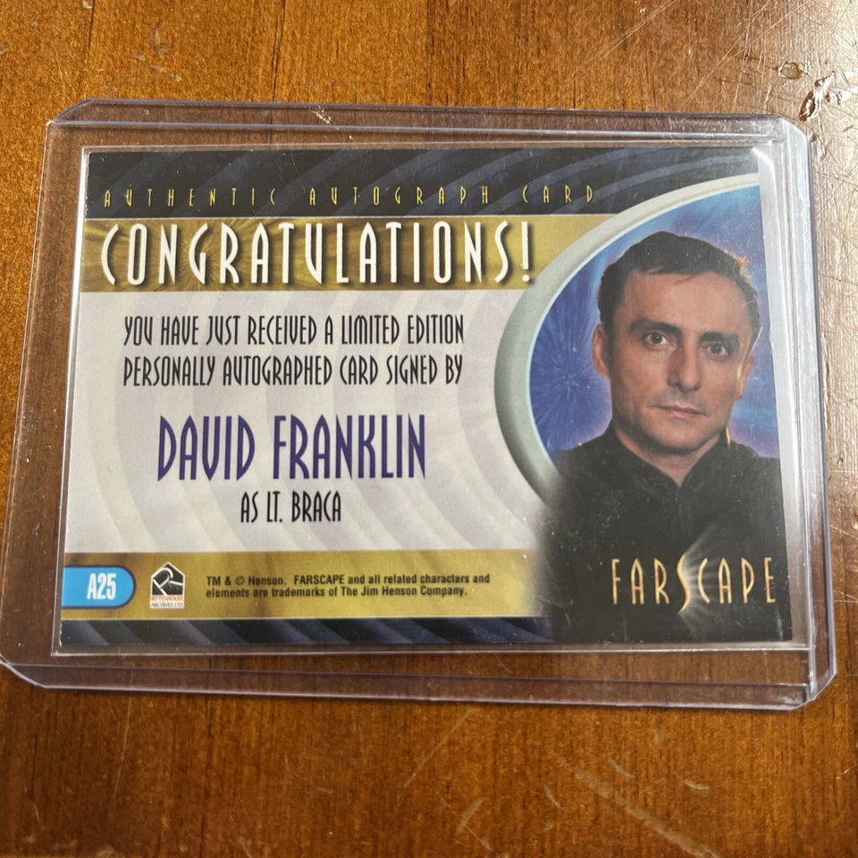 Farscape Season 4 Autograph Card Auto A25 David Franklin as Lt. Braca - Image 2 of 2