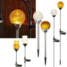 Solar LED Gartenstab "ROMA" Glas-Kugel Gartenleuchte Solarleuchte Garten Deko