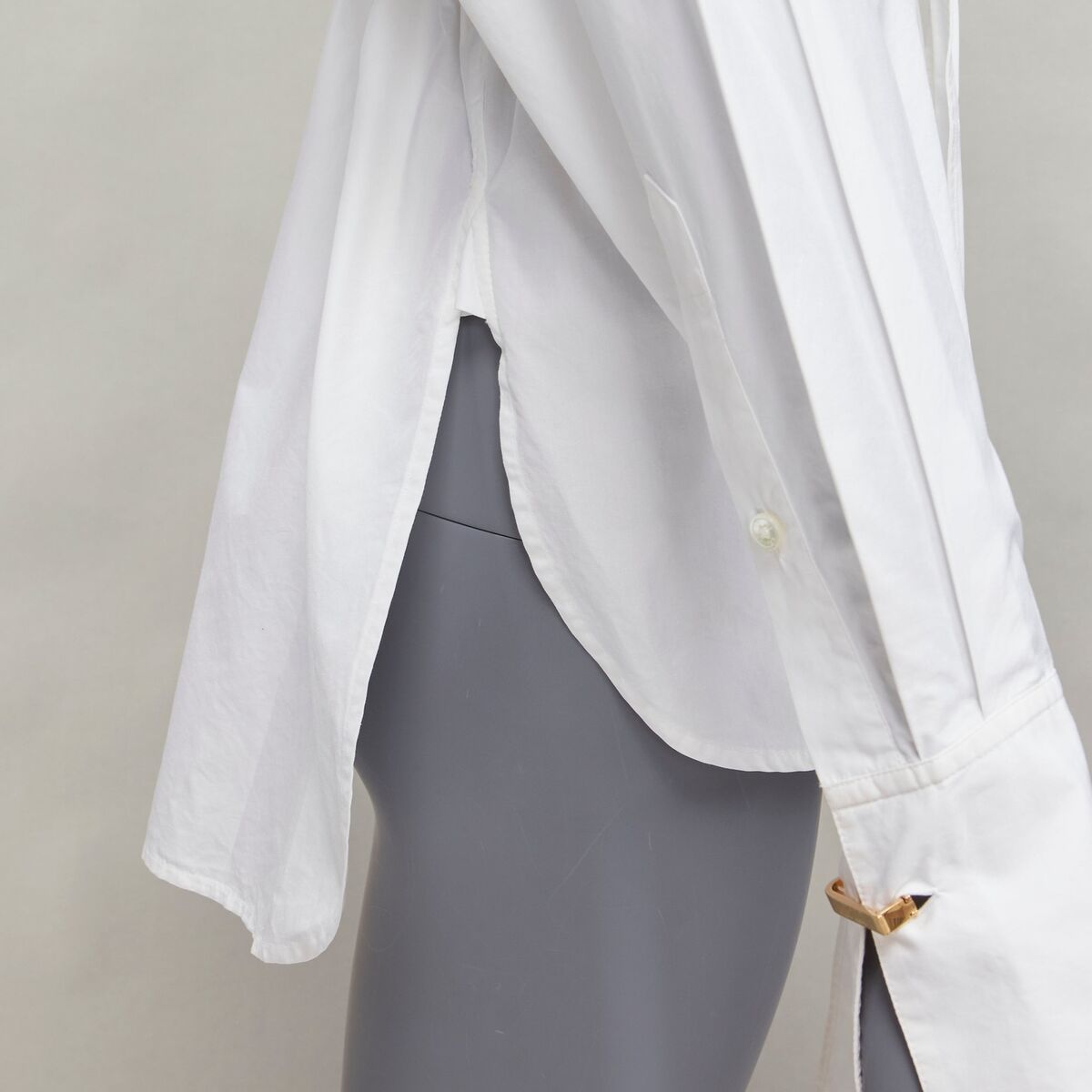 OLD CELINE Phoebe Philo white cotton silver d ring belt OLD CELINE Phoebe Philo white cotton silver d ring belt