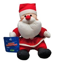 Santa Claus Plush Doll Parachute Nylon Stuffed Christmas Fun World Stuffie Vtg