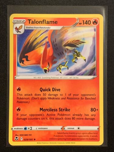 Talonflame | 029/195 | Rare | SWSH: Silver Tempest | Pokemon TCG - Picture 1 of 3