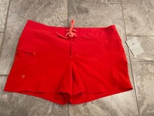 NWT Athleta 4" Clearwater Board Shorts Sz 12 Saffron Red