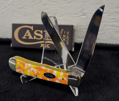 Case XX Candy Corn Smooth Kirinite Trapper Pocket Knife 53750 USA