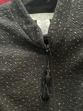 Jessica Howard Formal Evening Jacket Sz 16 Petite Black Zip Sparkly Lg Slve