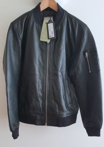 SCHOTT NYC MEN'S LEATHER BOMBER JACKET LC BOMB (LARGE) BLACK BNWT *RRP £335.00 * - Picture 6 of 9