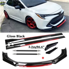 Front Bumper Rear Lip Spoiler Splitter Body Kit+Side Skirt  For Toyota Corrolla