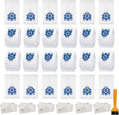 24 Pack 3D Airclean GN Vacuum Bags Compatible with Miele Classic C1, Complete C1