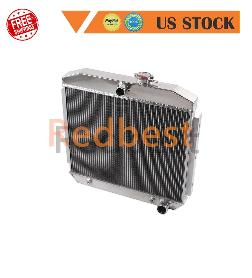 4Row Aluminum Radiator For 1955-1957 Chevy Bel Air/Sedan Delivery/Truck 3.8-4.6L - Image 2 of 4