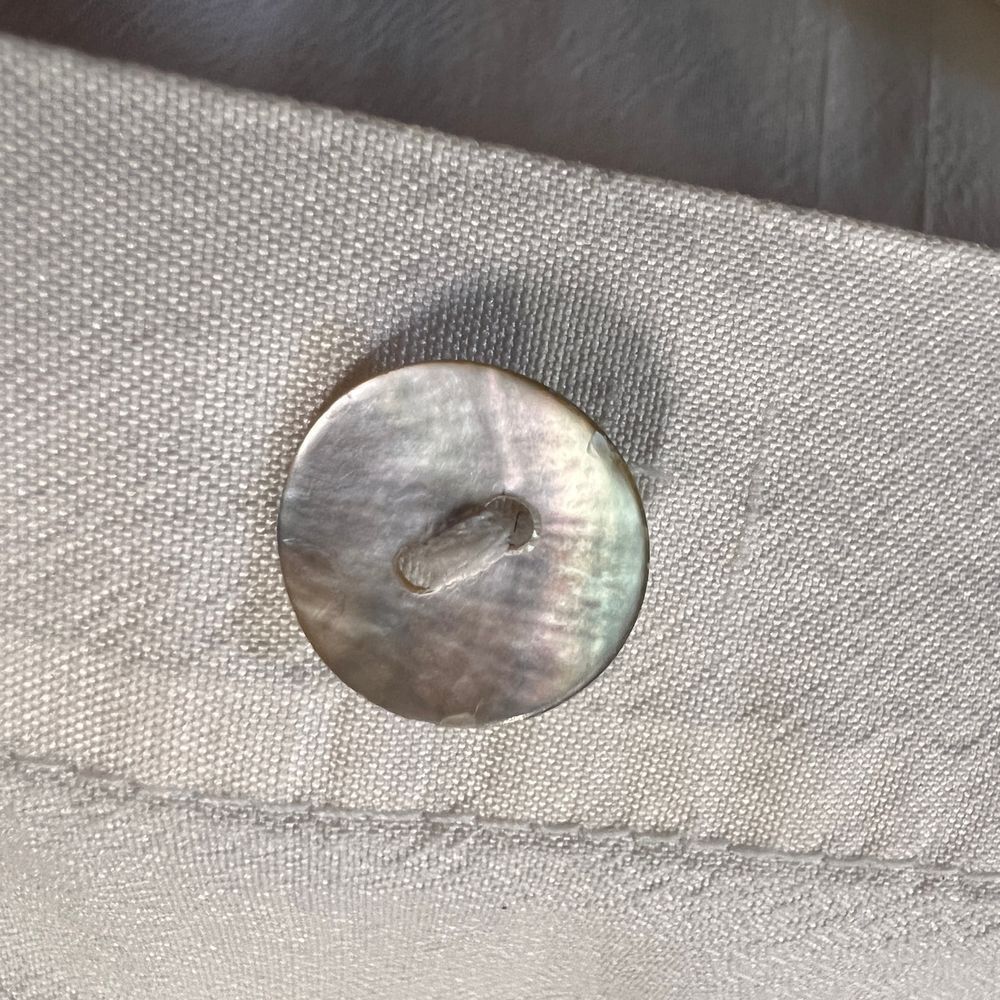 Finity Raw Silk Collared Top Shell Buttons Off Wh… - image 11