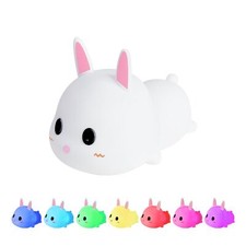 Bunny Night Light for Kids Baby Toddler Cute Touch Colors Lamp Rechargeable N...