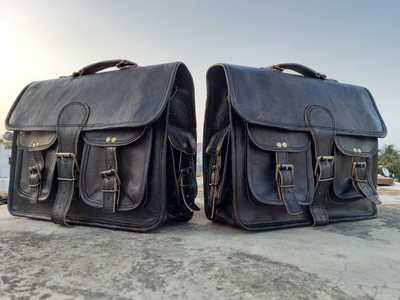 leather pannier bolsas motorcycle