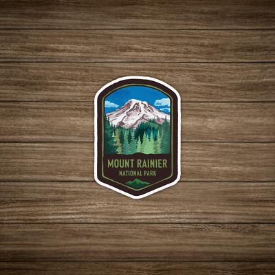 Vintage Mount Rainier National Park Sticker - Retro Washington State Travel #882