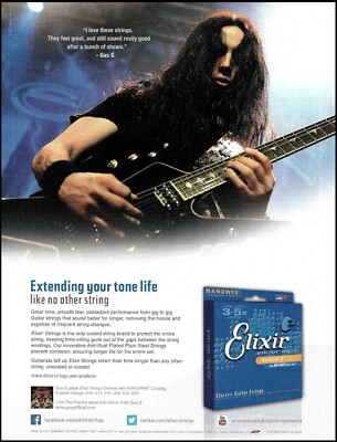 Gus G. 2014 Elixir Nanoweb Electric Guitar Strings advertisement Firewind band