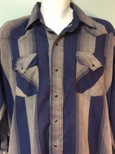 Panhandle Slim Western Shirt Size 18-34 Pearl Snaps Long Sleeve Made in USA