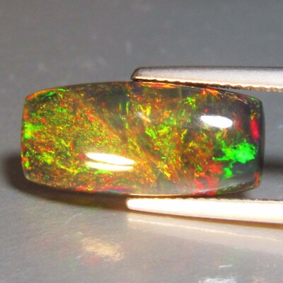 5.00Ct Genuine Natural Color Play Black Opal Cushion Cabochon Loose Gemstone
