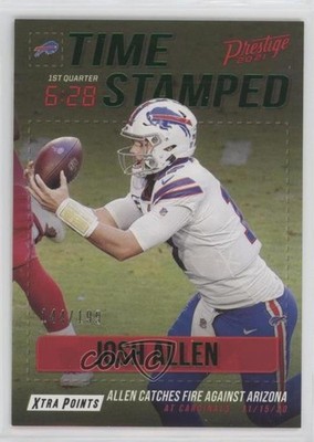 2021 Panini Prestige Time Stamped Xtra Points Green /199 Josh Allen #TS-JA o7m