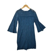 Loft Lace Half Bell Sleeve Dress size XS Blue
