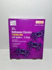 Halloween Classics 10 In Twinkling LED Spiders 3 Pack Home Accents Holiday Decor