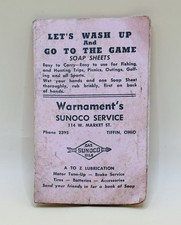 Vintage 1950 SUNOCO "Soap Sheets" From Warnament's In Tiffin, OH 4" X 2.5" Book