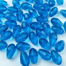 50Pcs 10X15Mm Teardrop Crystal Glass Beads Vertical Hole Faceted Glass Teardrop