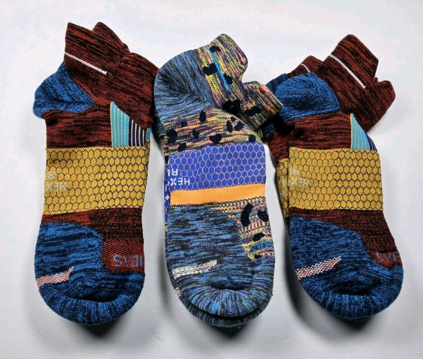 Bombas Hex-Tec Athletic Ankle Socks Lot Of 3 Pairs Size XL