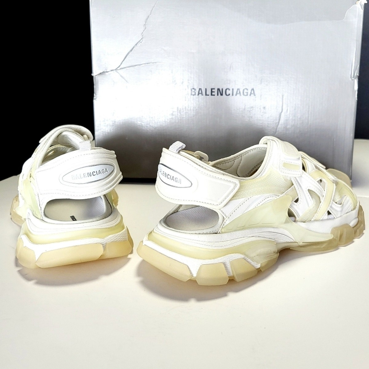 NIB$995 Balenciaga Track Sandal Clear Sole with Straps 43 E, US 10