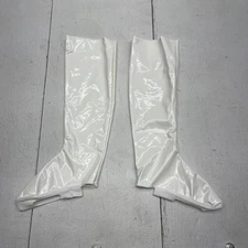 Weissman Boot Covers Kids Size MCC White Shiny Dance Costume Accessory Boots