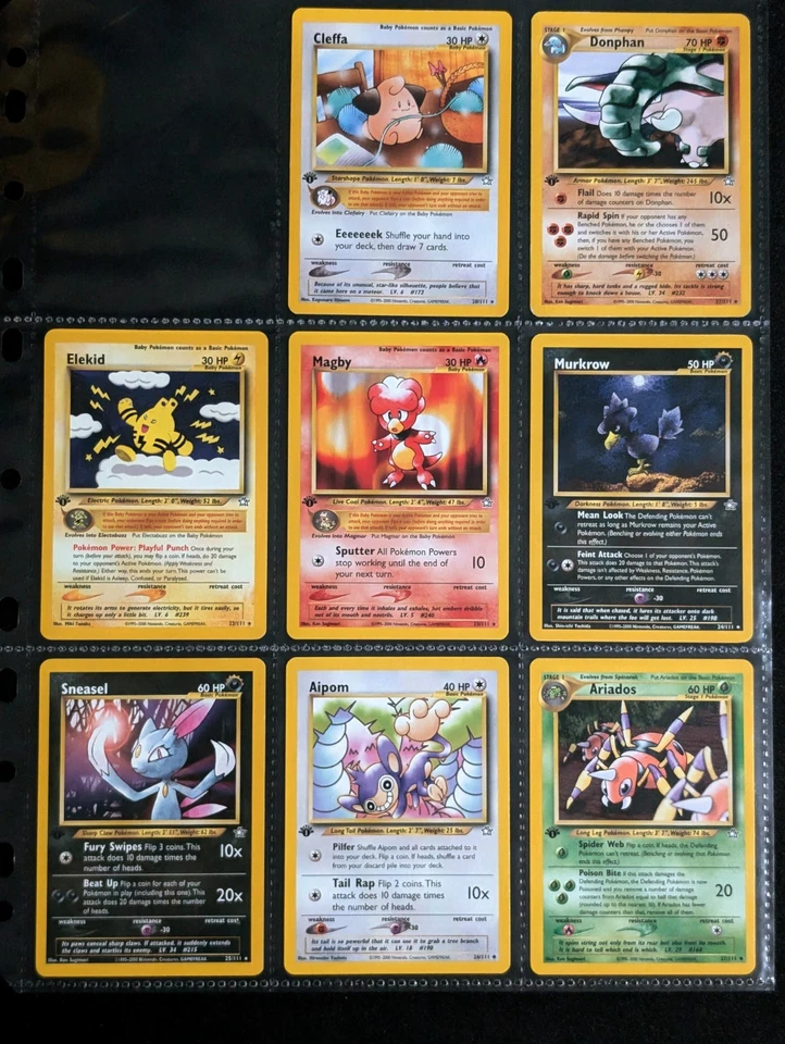 1st Edition Pokemon Neo Genesis Non Holo Set All 92 Common Uncommon & Rare Cards - Image 2 of 4